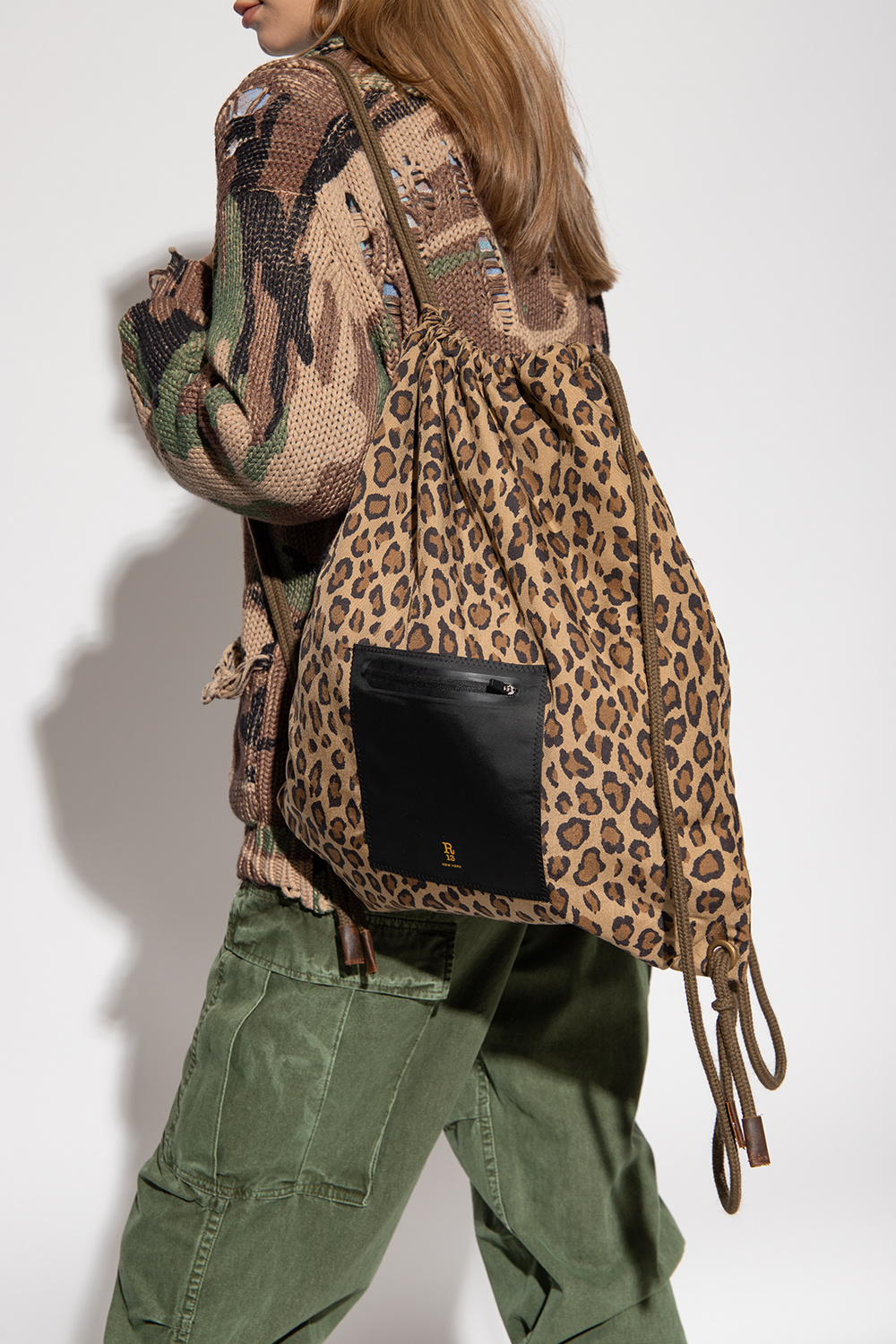 Zara animal print online backpack